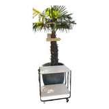 Folding serving trolley