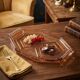 Rectangular Smoked Amber Glass Plate/Platter - Art Deco Style