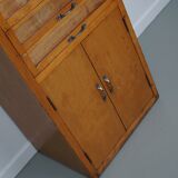 Vintage italian beech haberdashery shop cabinet, 1950s