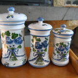 Set of 3 hand-painted cotton pots