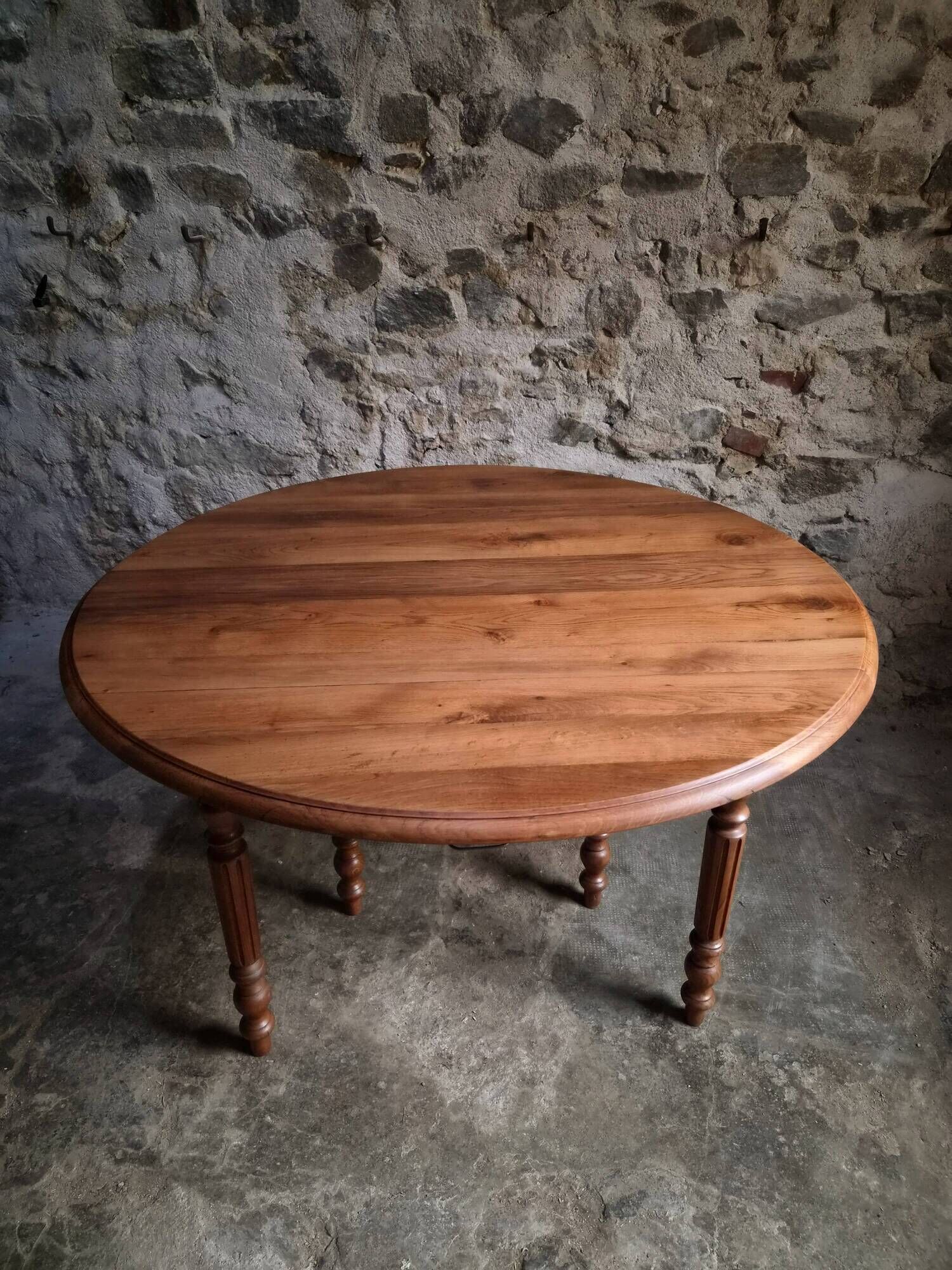 Table à manger extensible vintage en chêne / Table à abattants – 1950s–1970s, France