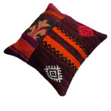Vintage turkish kilim cushion cover, 40 x 40 cm