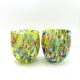 Set of 6 blown glass glasses with Murano murrine.