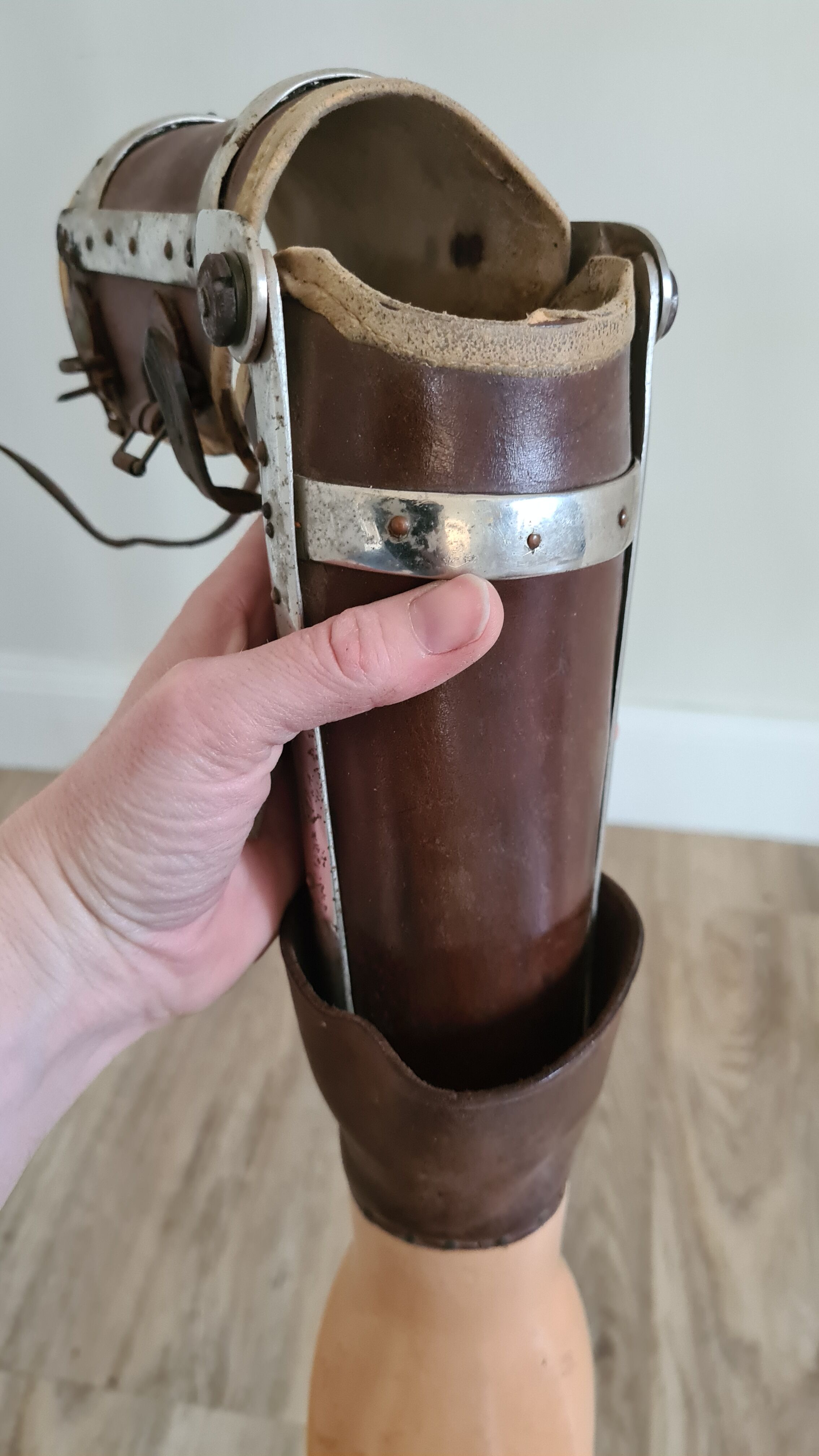 Old articulated wooden prosthesis