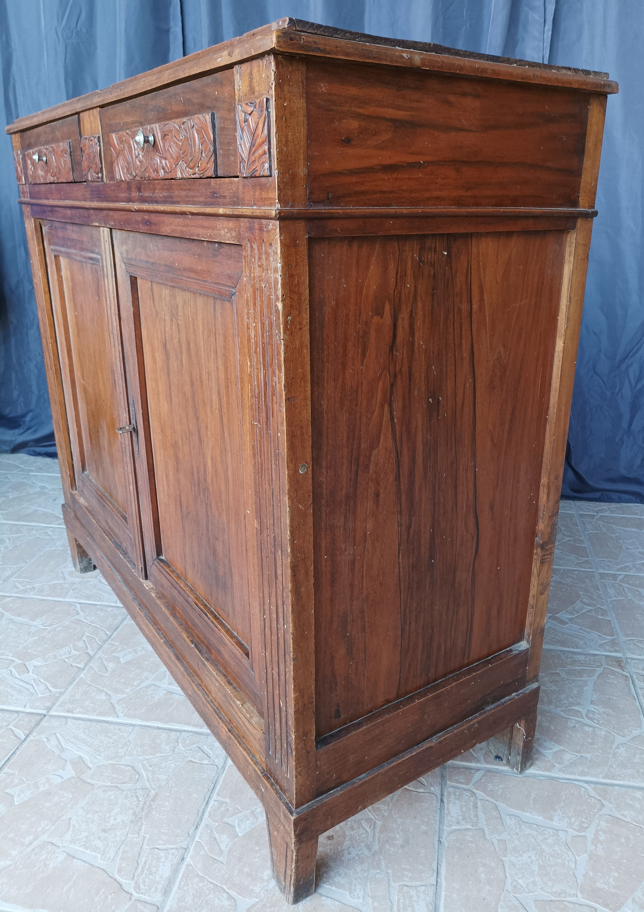 Low art deco walnut sideboard
