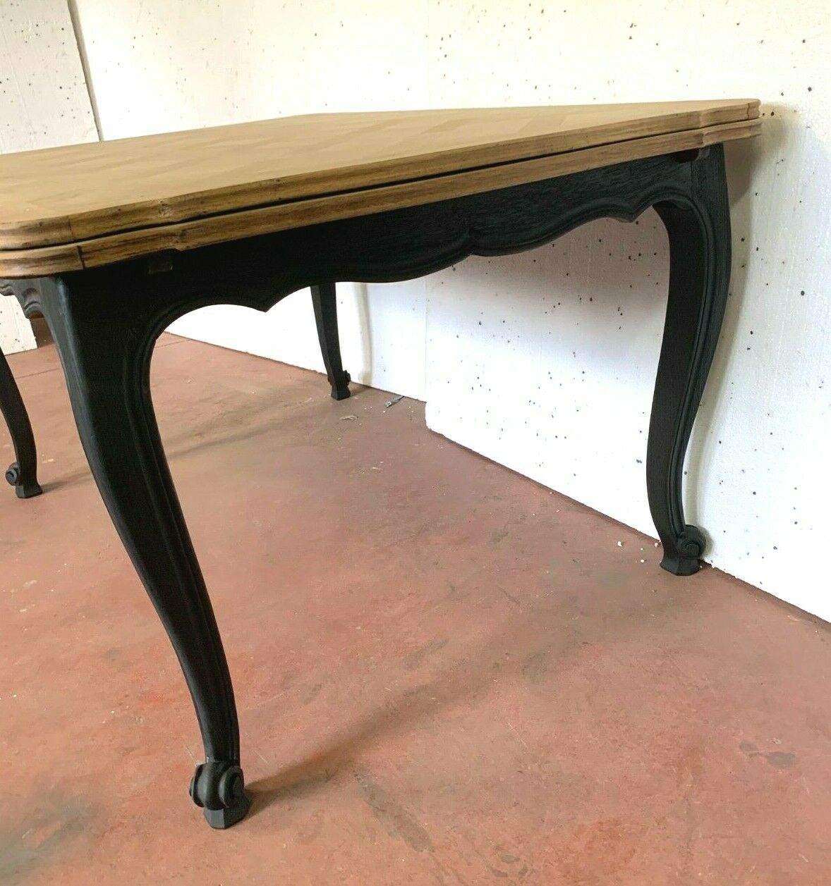 Regency style table in patinated oak Allonges a l'Italian 20th century