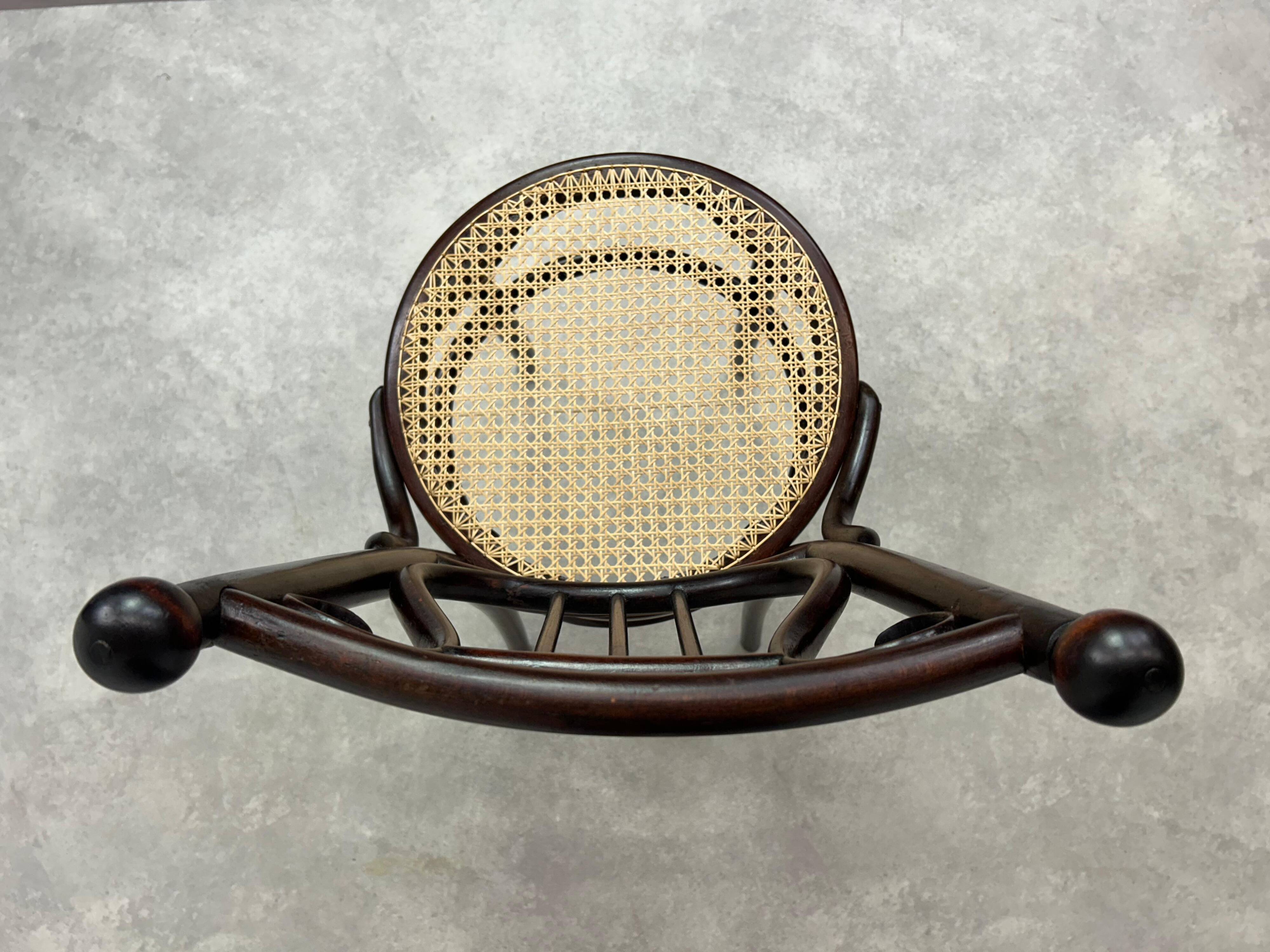Curved wooden chair attributed to Thonet.