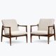 Paire de fauteuils GFM-64