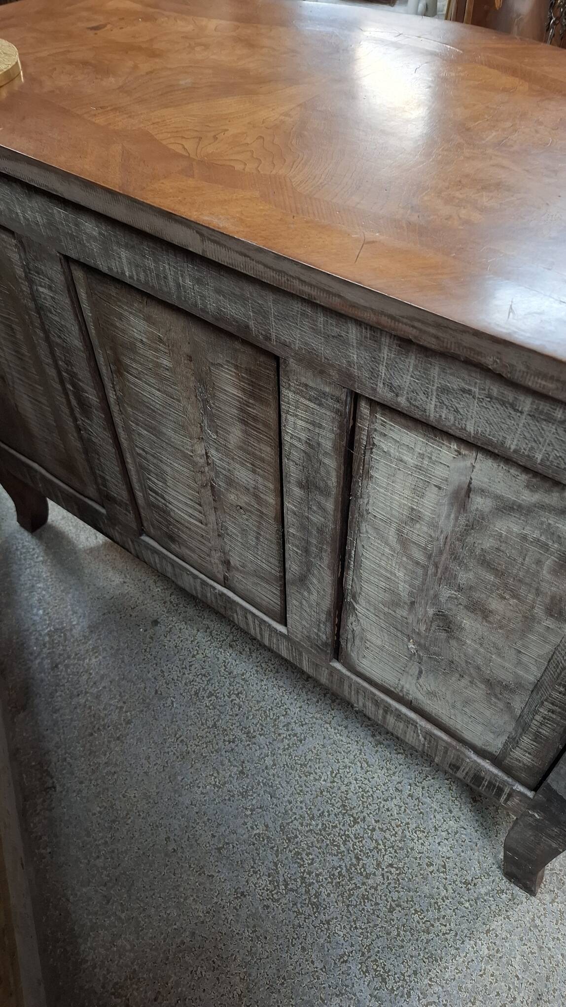 Louis XV style chest of drawers in marquetry flag