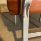Pair of modernist low chairs in skai camel vintage 60s/70s