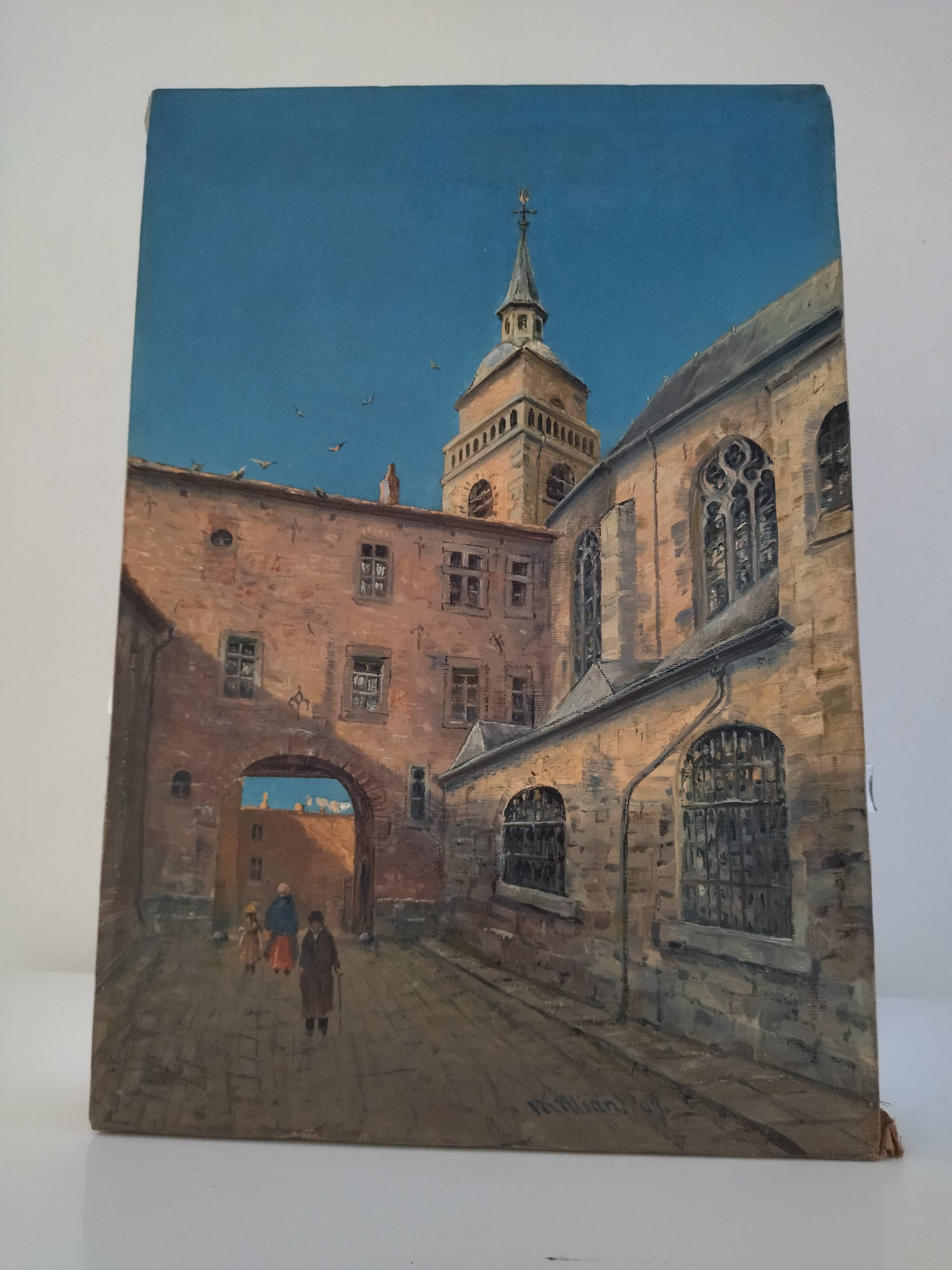 Painting, Ancient painting by Hans Franz Edmund Killian - dated 1907.