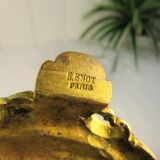 Crystal vase on gilded bronze frame signed E.Enot, art nouveau
