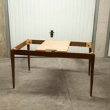 60's rectangular Scandinavian table with extension cords
