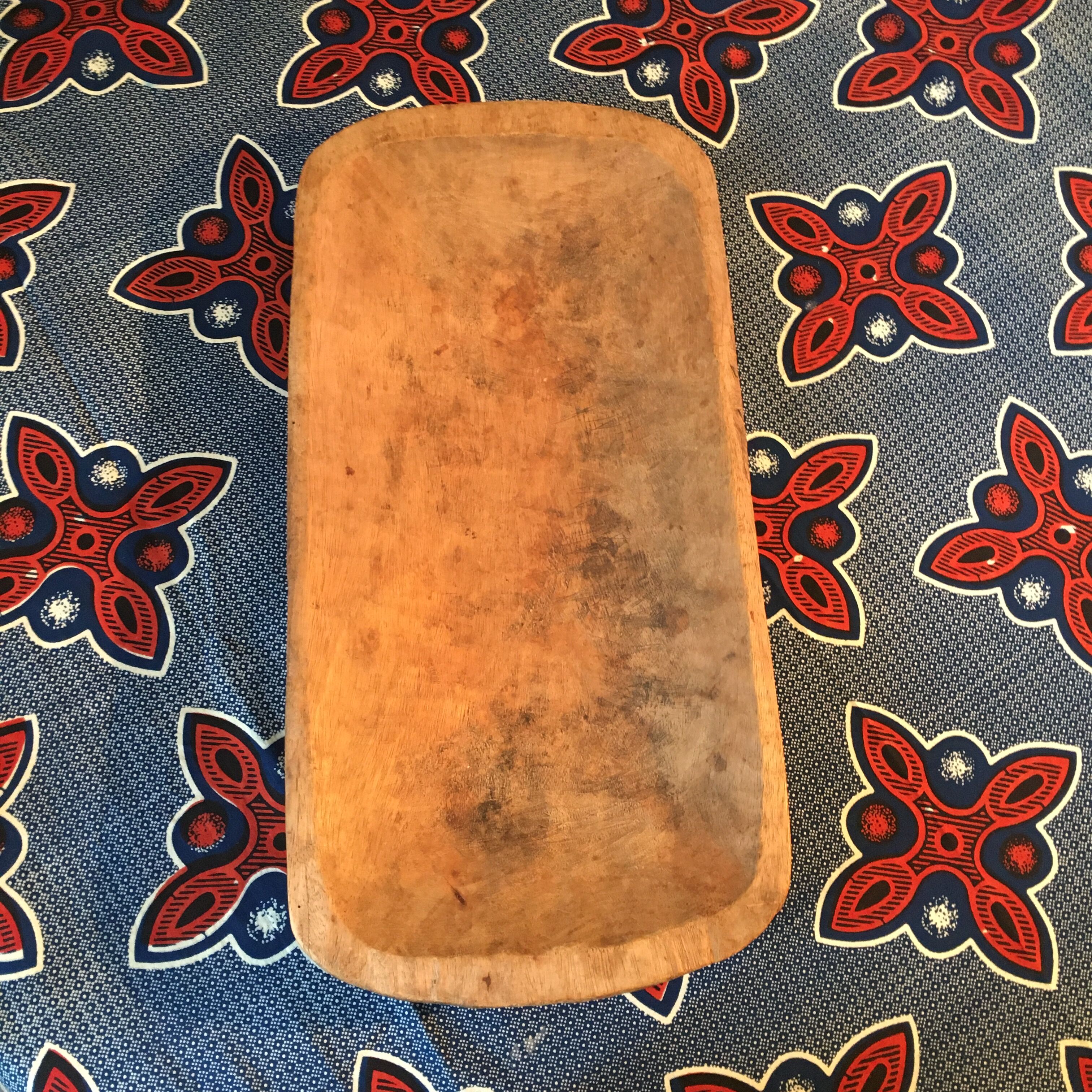 Large artisanal solid wood dish