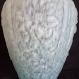 Art Deco vase in pressed molded glass paste, speckled blue color, h - 29