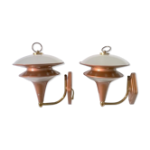 Set of 2 sconces glass Italy 1960 s