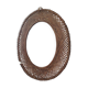 Oval mirror in woven wicker