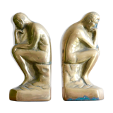 The thinker by Rodin brass bookends 60 years