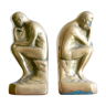 The thinker by Rodin brass bookends 60 years