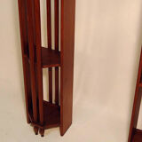 Pair of art deco mahogany wall columns