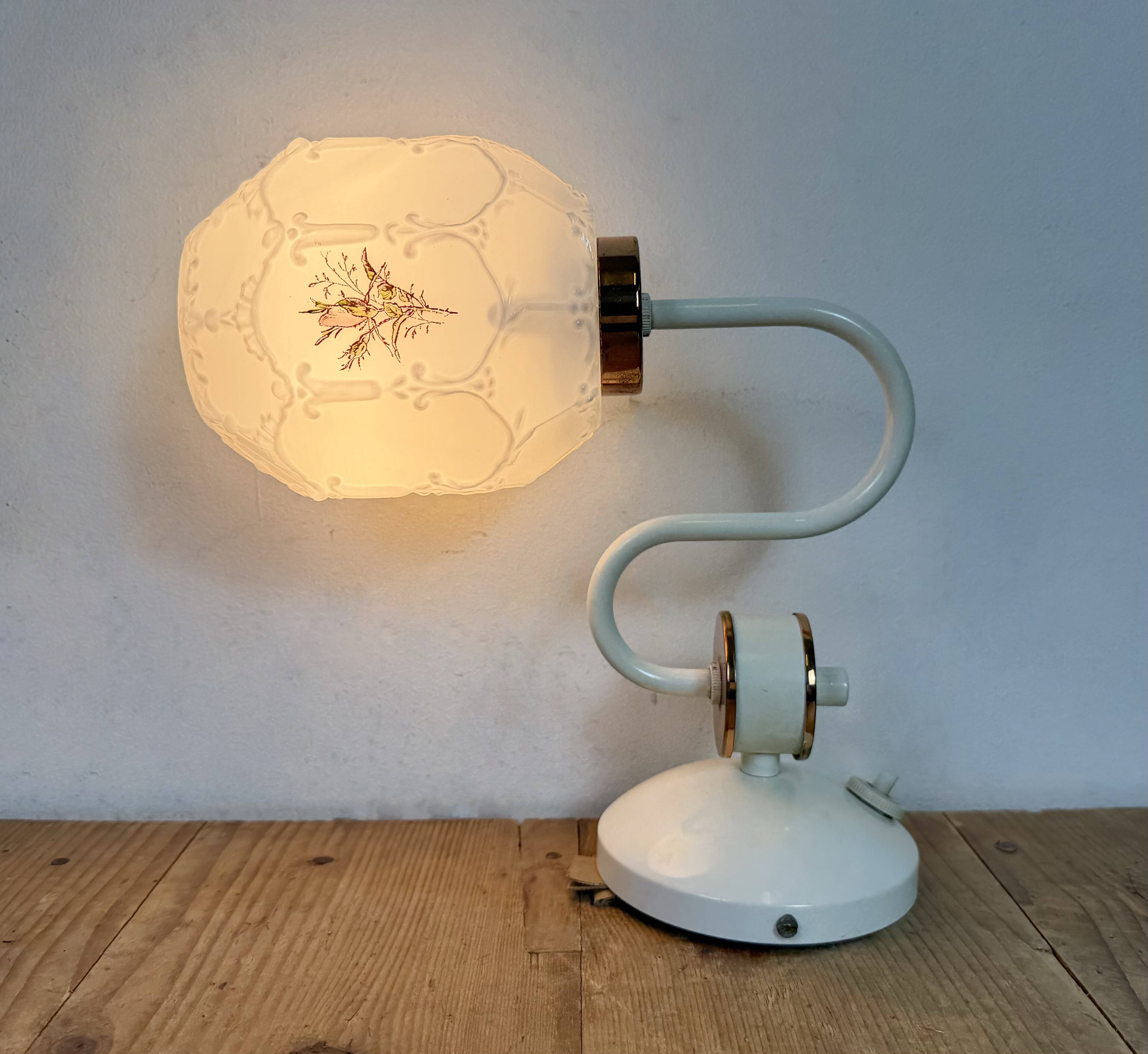 Vintage Wall Light with Milk Glass from Drukov, 1960s