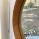 Scandinavian round mirror in teak