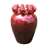 St. Radegonde Gustave Asch Vase, ceramic ox blood