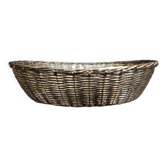 20th century braided silver metal bread basket