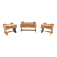 Set of 3 Brutalist cabinets in pine wood