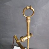 Lampe ancienne laiton et tulipe pate de verre