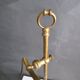 Antique brass and glass paste tulip lamp