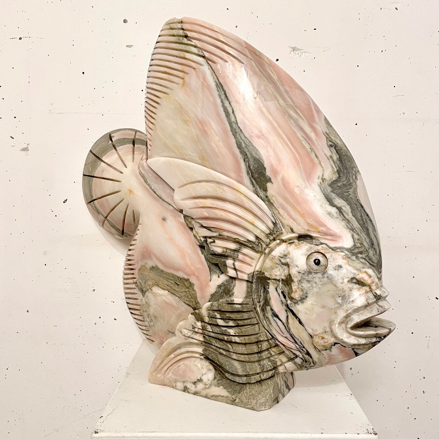 Pink marble fish 1980