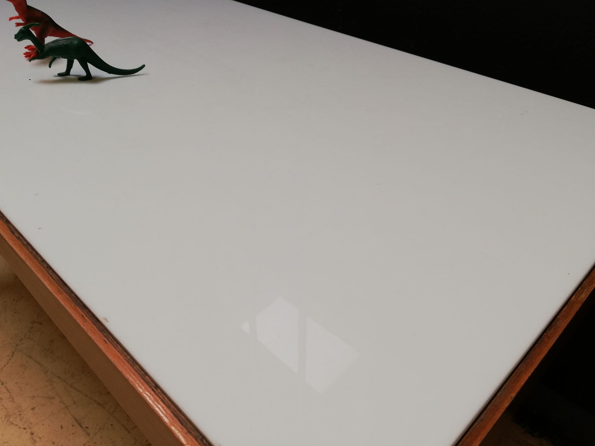 Wooden coffee table, children's desk glass top, interier praha, 1960, Czechoslovakia