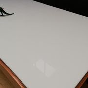 Wooden coffee table, children's desk glass top, interier praha, 1960, Czechoslovakia