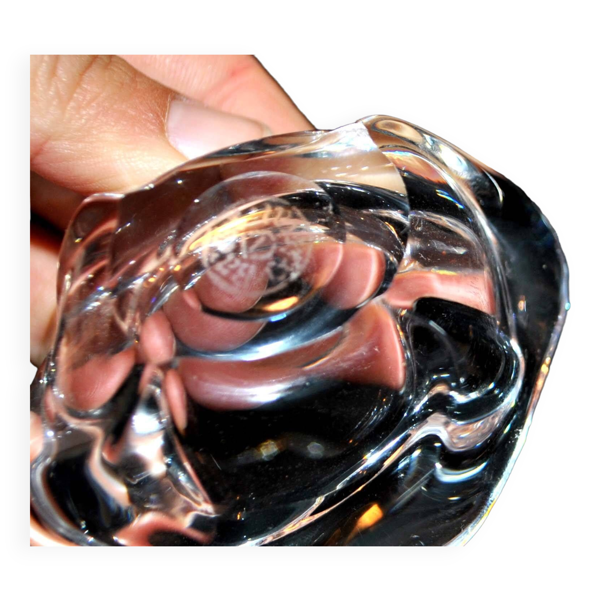 Vintage Bayel crystal salt shakers - Free-form Modernist design 1960