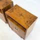Set of two vintage Art Deco bedside tables with burl wood