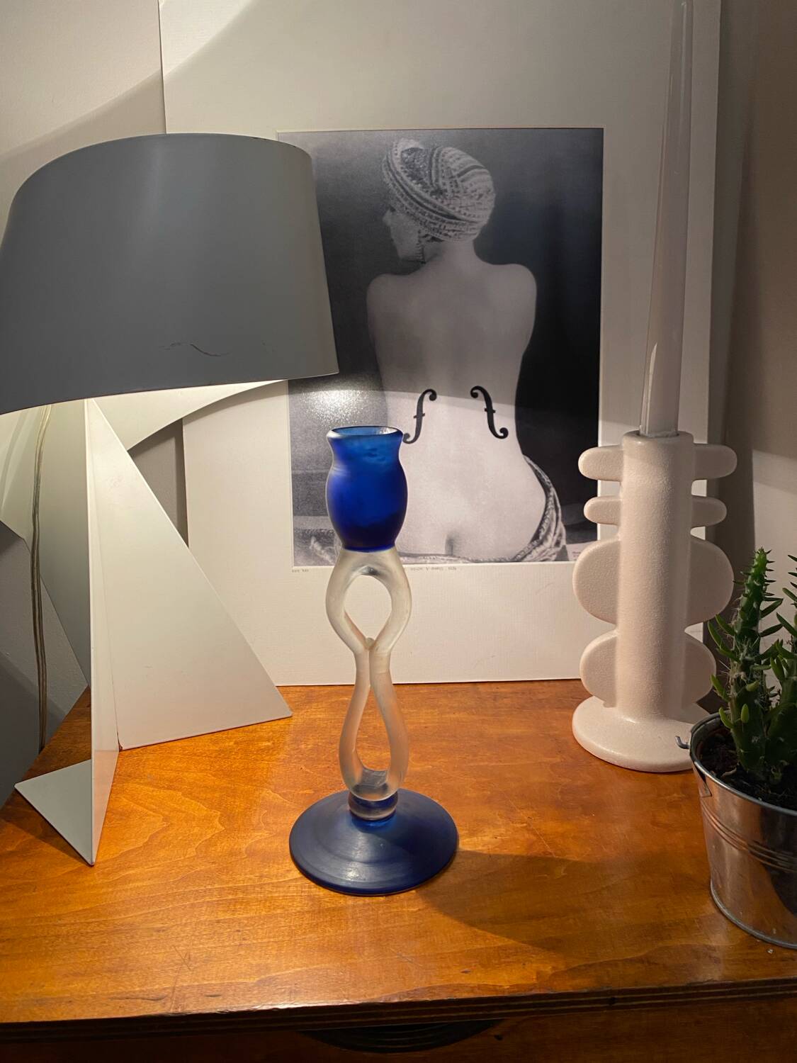 glass candlestick holder