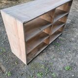 Trades furniture with raw wood lockers