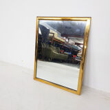 Vintage brass rectangle mirror