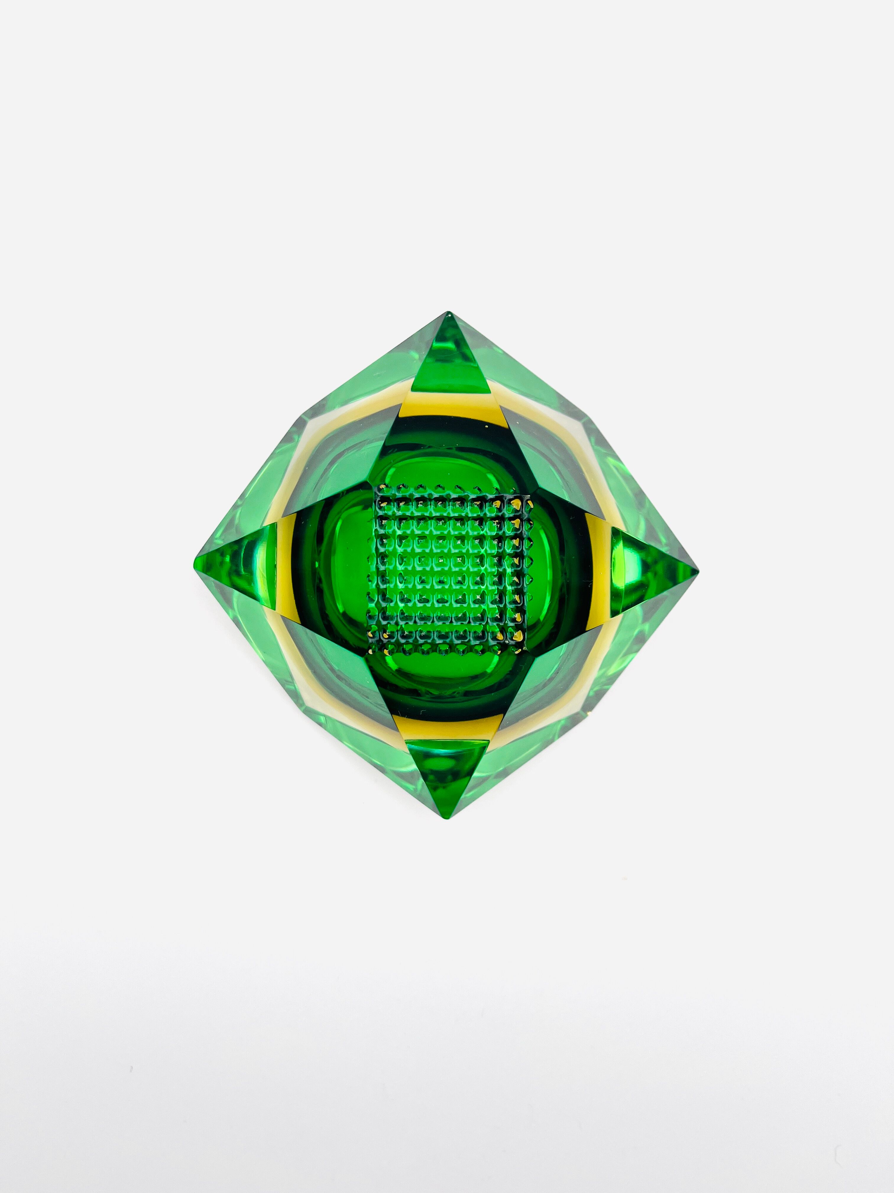 Murano bowl - Flavio Poli - Sommerso - Amber Green - Circa 1960