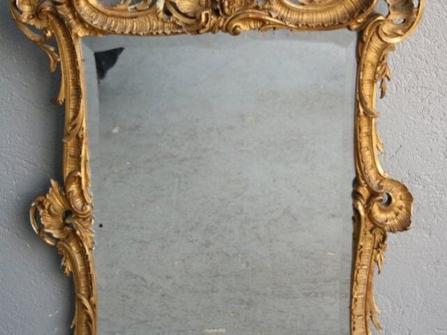 Mirror Louis XV style gilded 68x88cm stucco