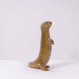 Valérie Courtet, Otter in chamotte and enameled stoneware. Contemporary work