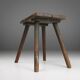 Industrial French Wooden Painters Stool, 1930s