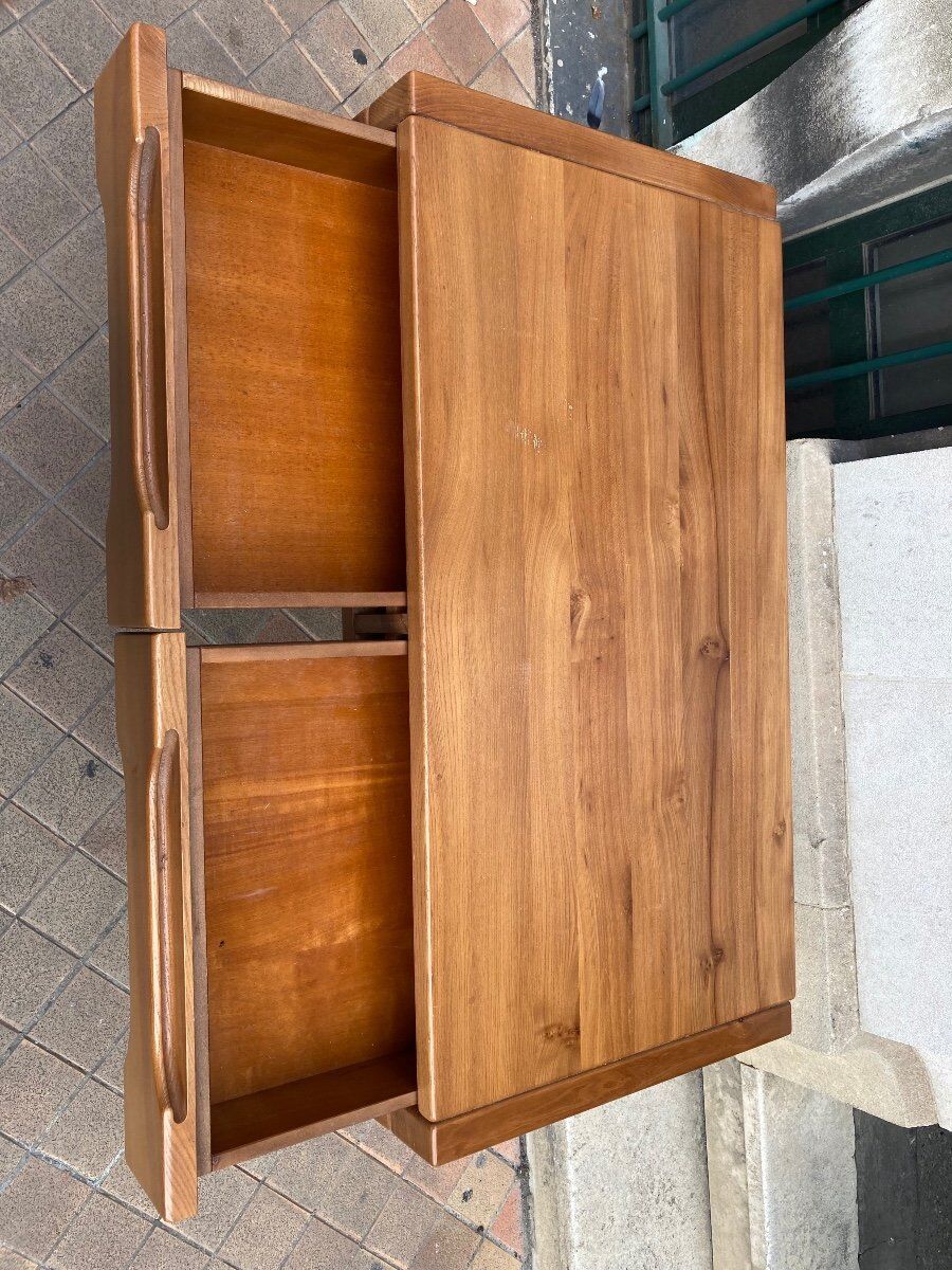 Solid elm desk Maison Regain 1980