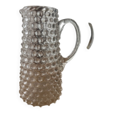 Vintage beaded and mouth-blown carafe or vase in rostrato glass, Italy 1930