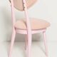 Mid-century heart-shaped chair, light pink chenille fabric, painted pink wood, Europe, 1960s.