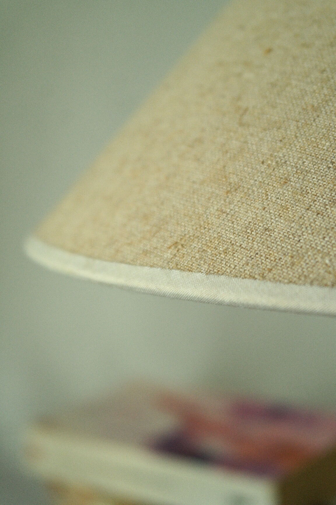 Table lamp chrome foot and vintage wood