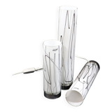 3 glass table lamps by Herstal, Denmark 1980