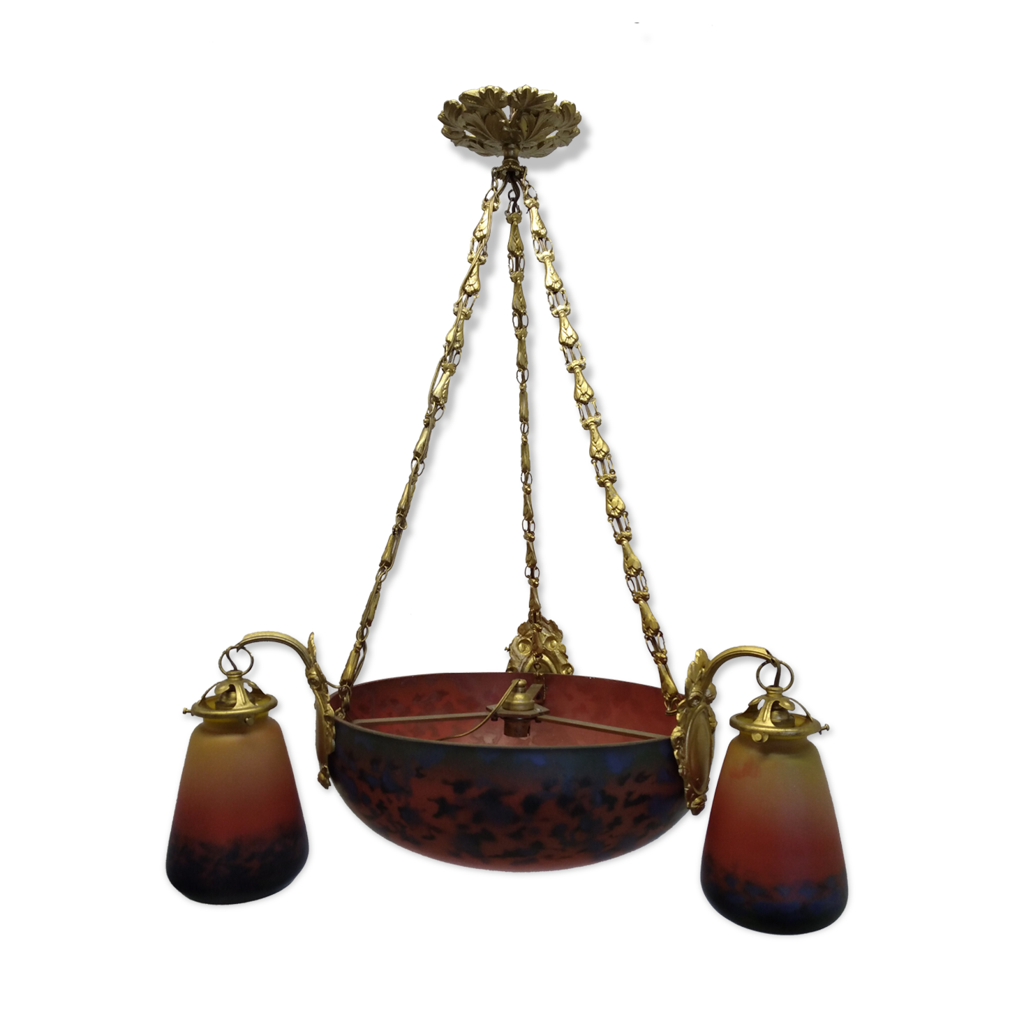 Suspension in art deco glass paste