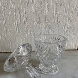 Vintage chiseled glass candy dish
